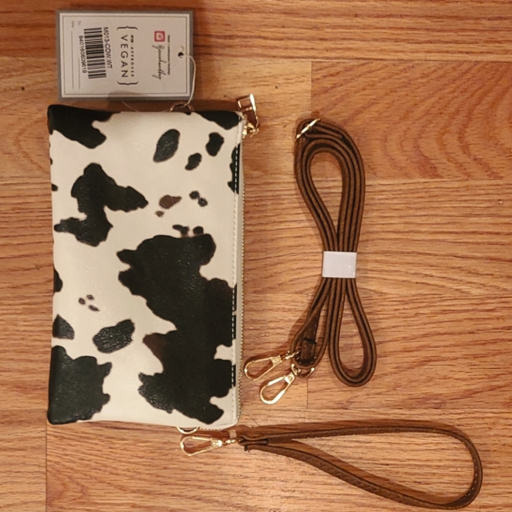 Cow 3-in-1 Crossbody Clutch Wristlet Wallet